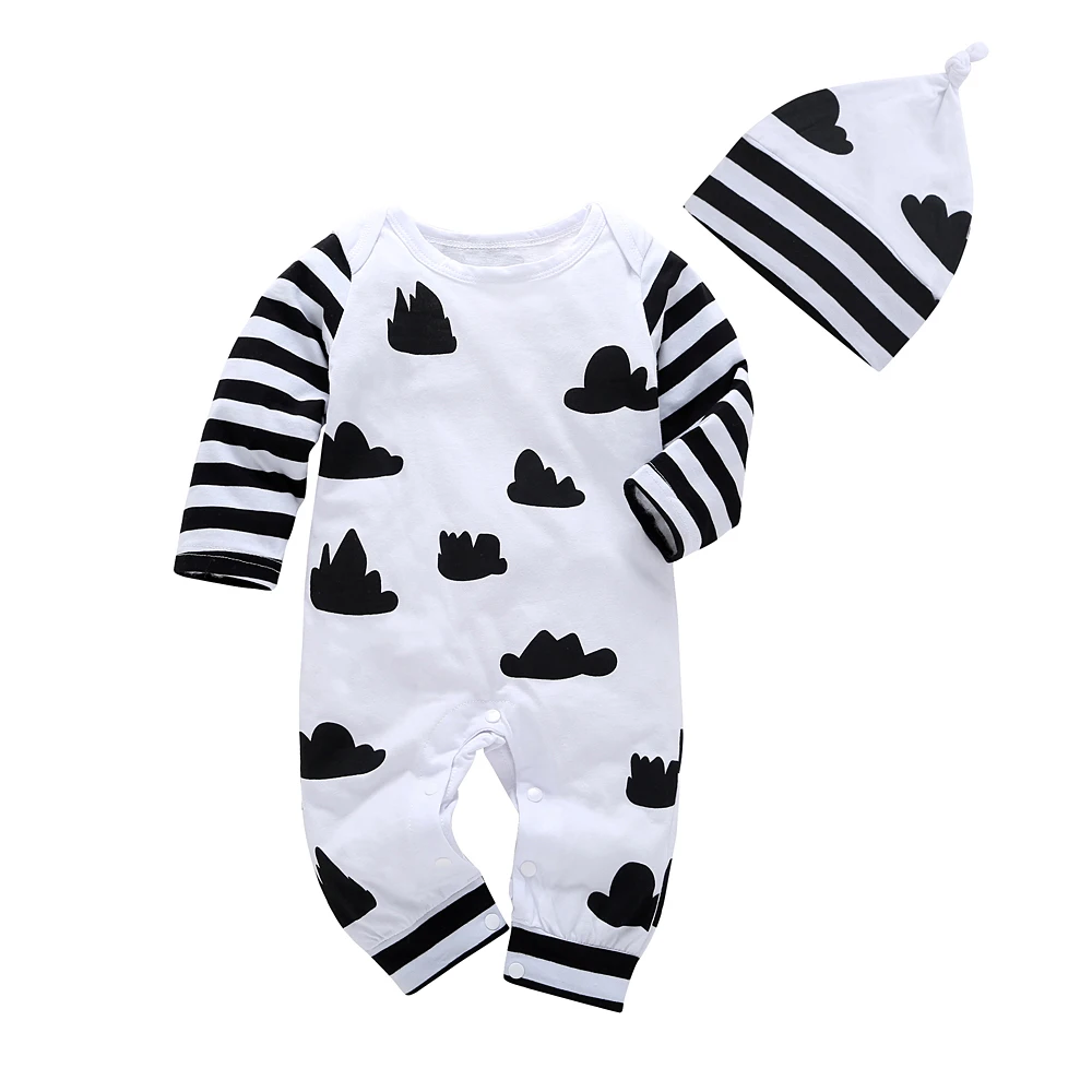 

2019 Autumn Baby Boy Girl rompers Infant Long Sleeve Clouds Jumpsuit Cotton newborn Clothes baby clothing set toddler Outfit Set
