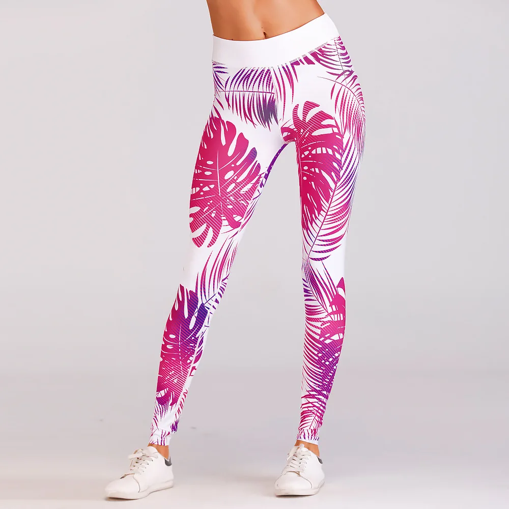 

Flower Fitness Yoga Pants Training Leggings Gym Sport High Waist Printed Tights Women Running Jogging Trousers Drop Shipping