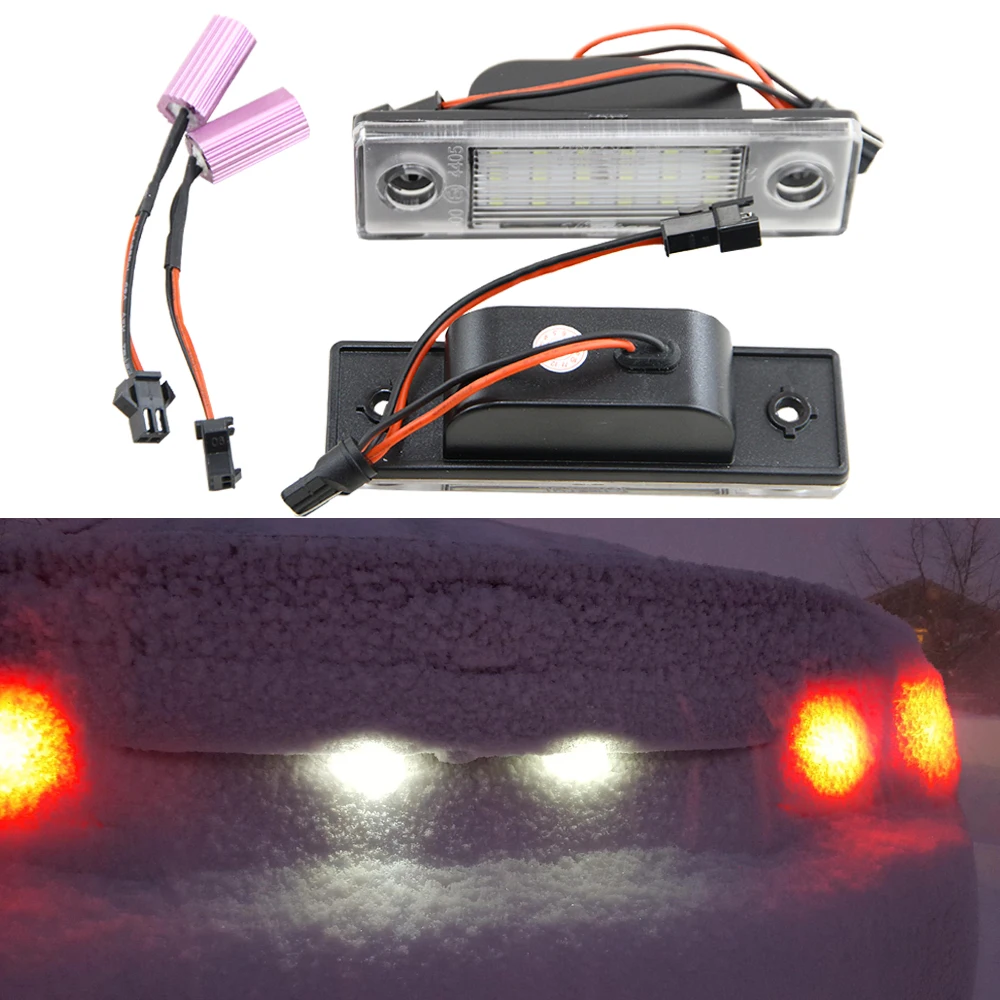 

2Pcs 18SMD No Error LED Number License Plate Light Lamp OEM Direct Fit for Chevrolet Cruze all cars 2009~ Canbus with Decoder