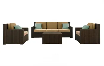 

Outdoor Rattan Furniture Patio Garden 4pcs Wicker Sofa Set For Living Room Furniture
