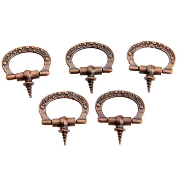 

5Pcs 27x24mm Antique Cabinet Knobs Jewelry Box Drawer Cupboard Pull Handles Self-Tapping Screw Handle Vintage Furniture Fittings