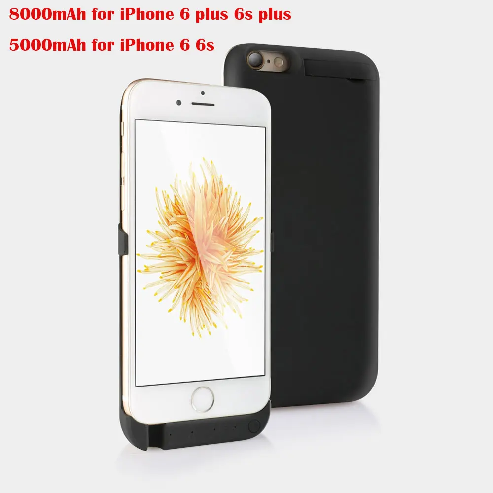 

High Capacity 5000/8000mAh Battery Charger Cases for iPhone 6 6s Plus Power Bank Case External Pack Backup charger case