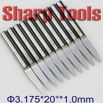 

1/8 Shank 1.0MM Tip 20 Angle V Bit Router CNC Mill Cutter Machine Tools 10pcs/set Carbide End Mill Engraving Bits PCB Cutter