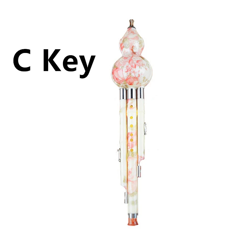 Высокое качество китайский флейта Хулуси Cucurbit флейта C/Bb традиционный этнический китайский музыкальный инструмент с чехлом легко узнать - Цвет: Peach blossom C