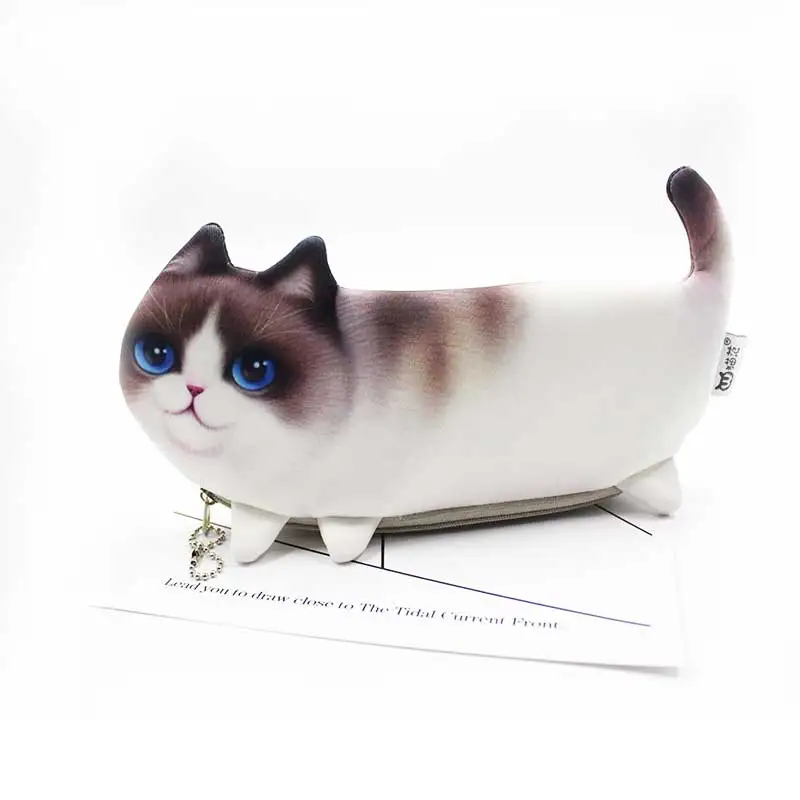 Моделирование печати ручка с фигуркой кошки коробка офисные, учебные принадлежности Пенал для карандашей сумка в подарок на день рождения школьные принадлежности канцелярские карандаш - Цвет: Белый