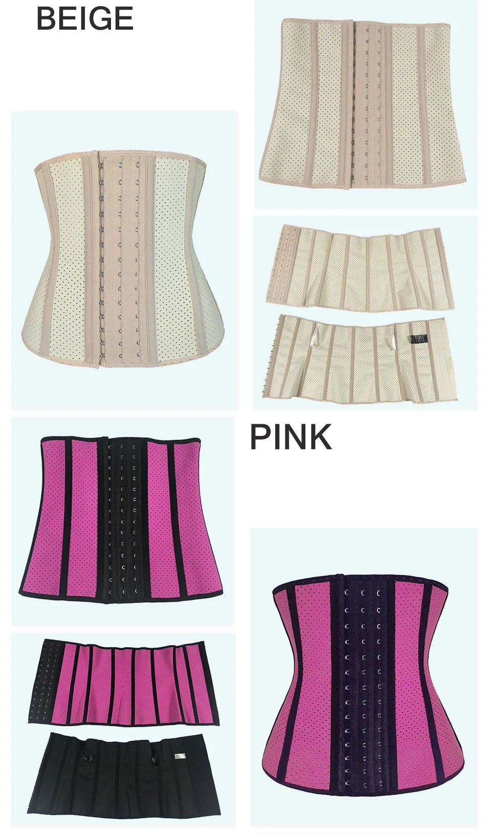 NB1279_01 Atbuty Latex Waist Trainer Breathable Cincher Corset Slim Bodysuit Workout Girdles Body Shaper Tummy Control Belt for Women (7)
