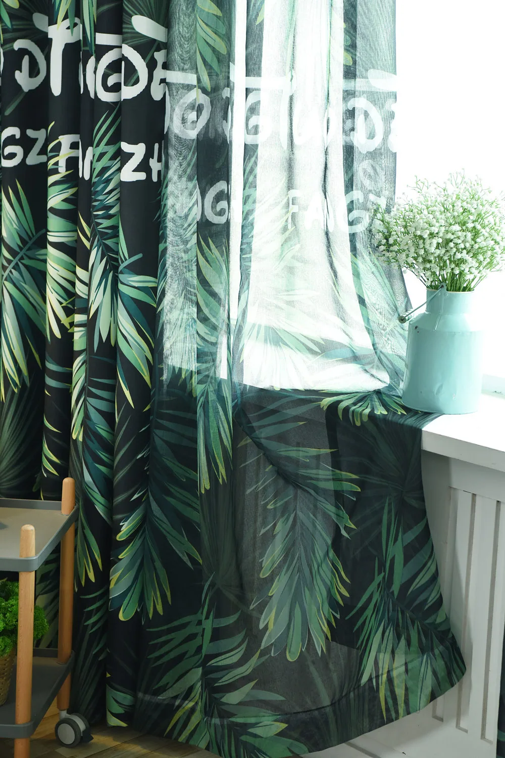 Тропический лес скандинавские занавески s для гостиной спальни цифровая печать занавески зеленый оттенок затемненные занавески P028X