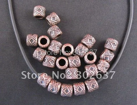 

FREE SHIPPING 300Pcs Antiqued copper 4mm hole barrel spacers A1003C