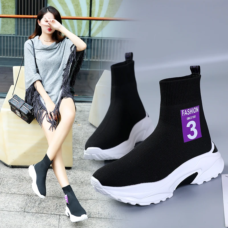

2018 Ankle Boot women Socks Shoes male Sneakers Casual Elasticit Flying weaving Shoes balenciaca sock Sneakers balanciaga shoes