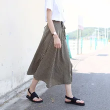 Новая летняя юбка цельная юбка с запахом длинная юбка миди в полоску летняя юбка для отдыха с высокой талией юбка для пляжа с оборкой