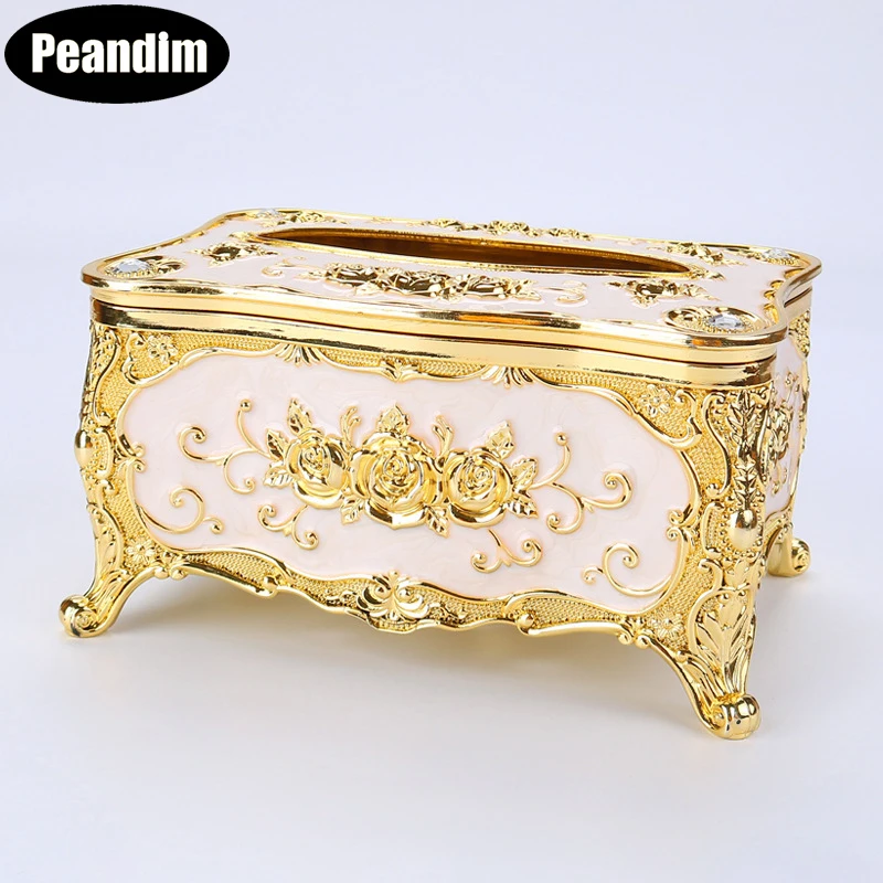 

PEANDIM Luxury European Acrylic Tissue Box Tissue Box Office Home KTV Hotel Car Facial Case Holder Paper Rack Table Accessories