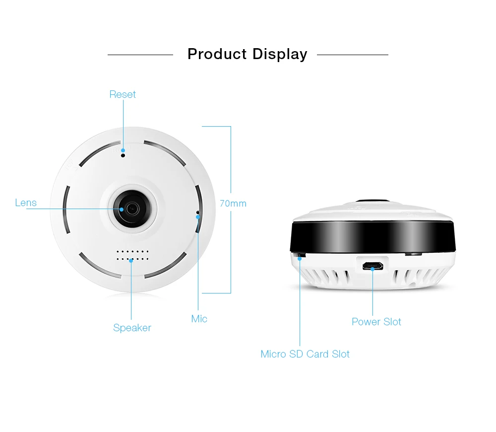 Hiseeu HSY-P6 HD 960 P беспроводная WiFi IP камера безопасности для помещений 360 градусов рыбий глаз/IR ночного видения/P2P/Обнаружение движения