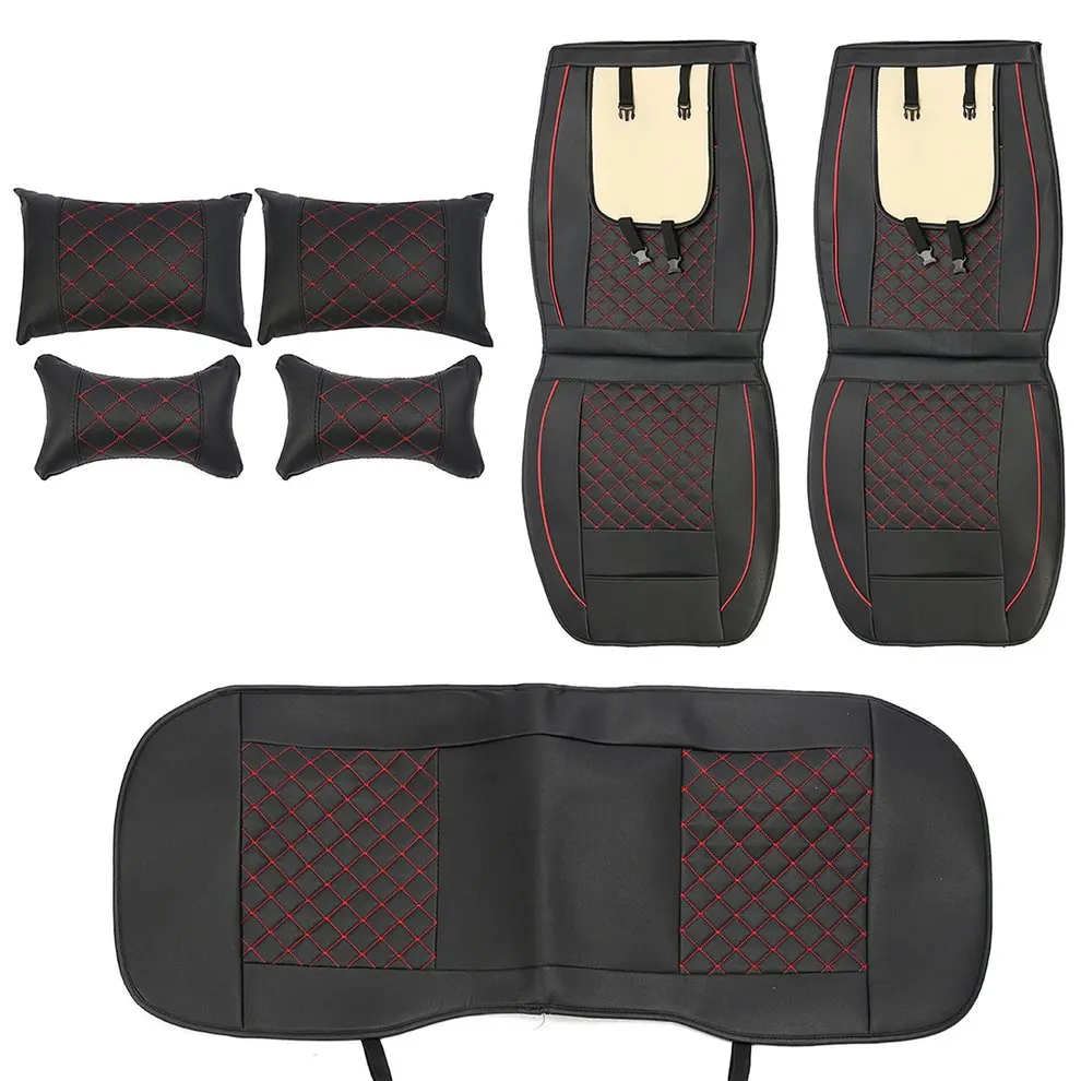 

Universal Car Seat Cover 5 Seats 7PCS PU Leather Seat Cushion Mat Protector