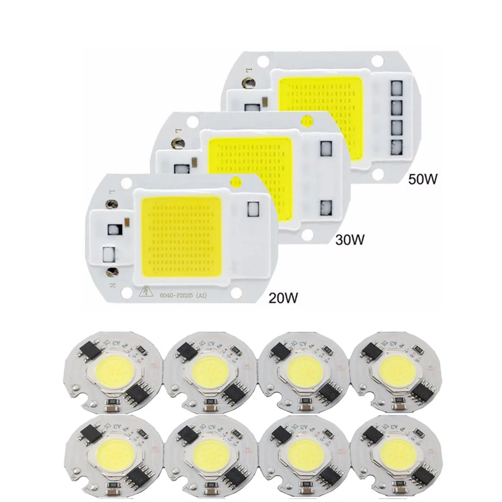 

COB LED Lamp Chip 220V Smart IC No Need Driver Ampoule LED Bulb Flood Light Spotlight 3W 5W 7W 9W 10W 20W 30W 50W Diy Lighting