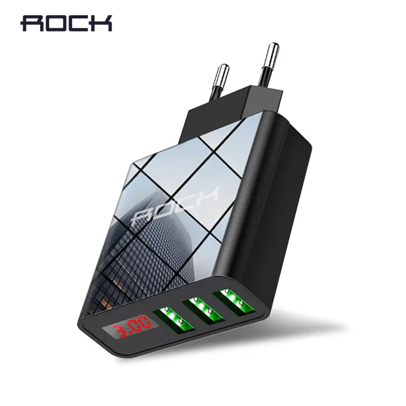  ROCK 3A светодиодный дисплей EU 3 универсальное usb-зарядное устройство мобильный телефон USB зарядное устройство Быстрая зарядка
