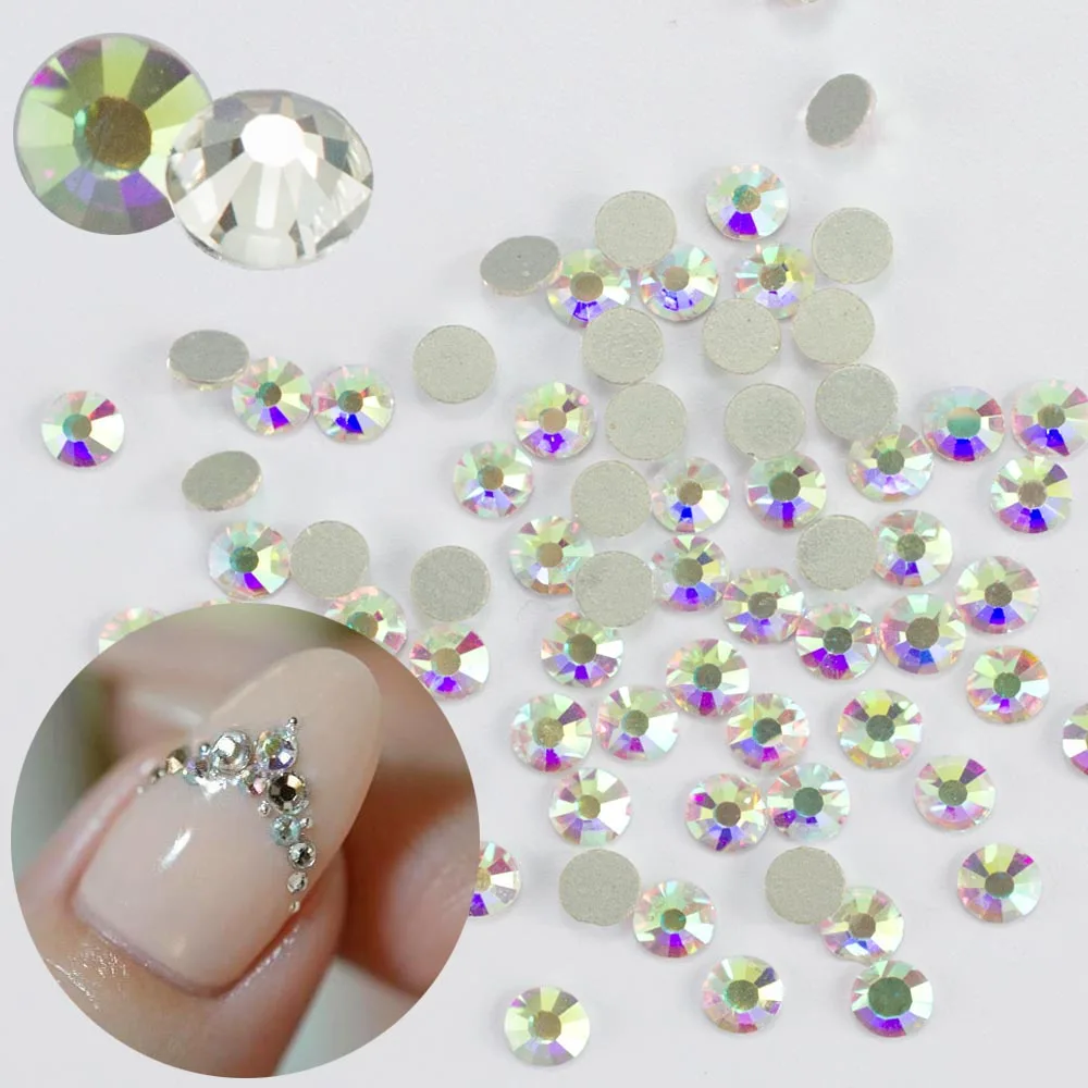 

SS3 Crystal AB Clear Nail Rhinestones DIY Charm Non Hotfix Stone Nail Art Decorations Accessories 1440pcs/pack Glitter Gem TR105