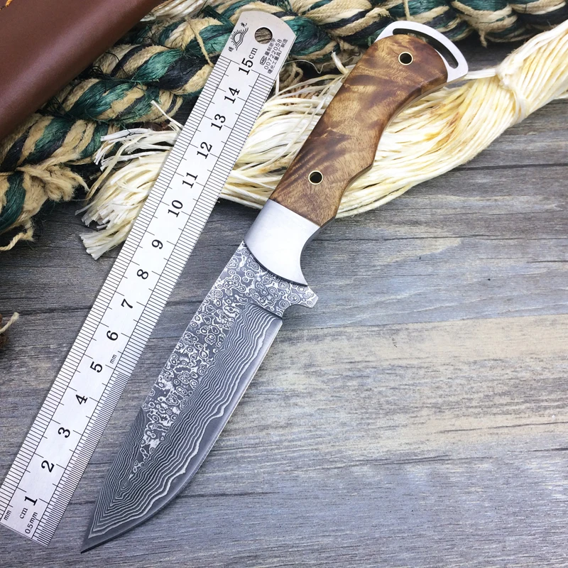 

New Arrival Damascus Steel Tactical Fixed Blade Knife,Collection Damascus Hunting Knife,EDC Straight Knives,Camping Knives Tools