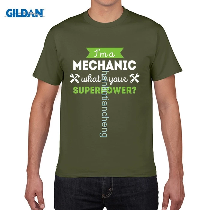 GILDAN DIY стильные мужские футболки s Мужская футболка механика суперсила 100% хлопок