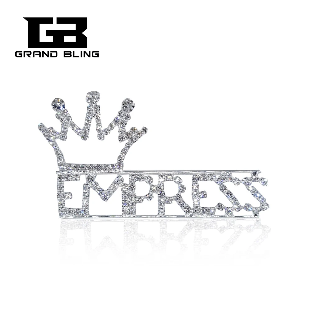 

Rhinestone Word & Letters Pins "EMPRESS" with a Crown on Top