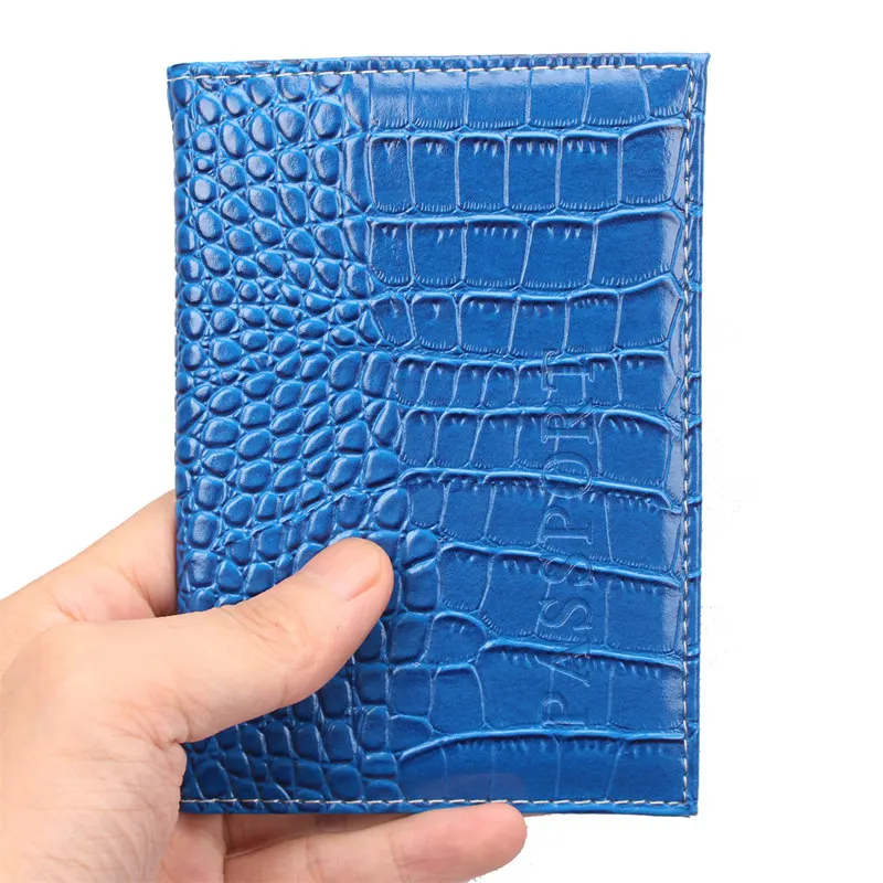 New Arrival Clorful Fashion Passport Cover Business Card Holders Unisex Travel PU Leather wallets crocodile grain passport case