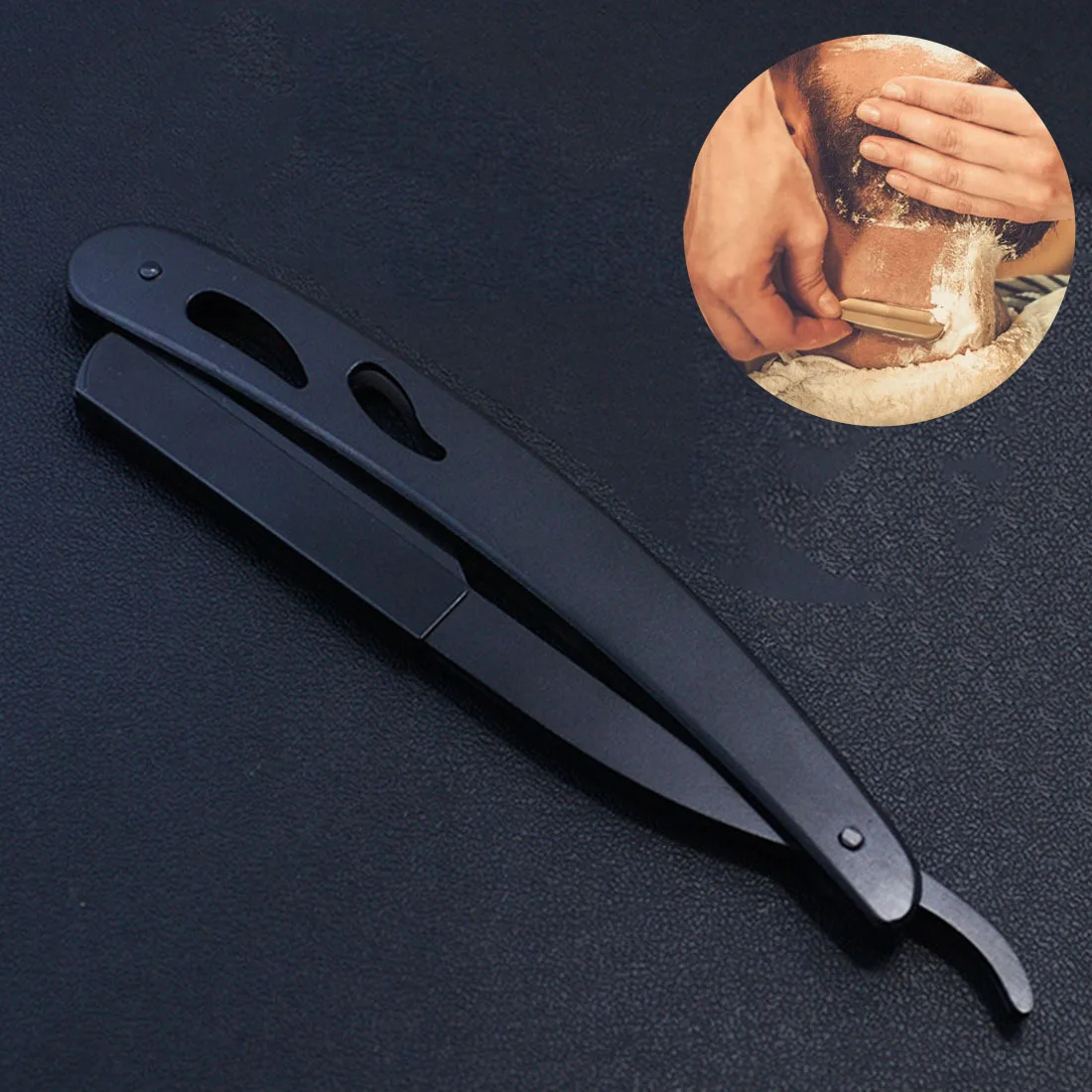 Все металлические черный Винтаж ручной бритвы Бритва для стрижки бритья нож Бритва для бровей бритья волос профессиональная бритва