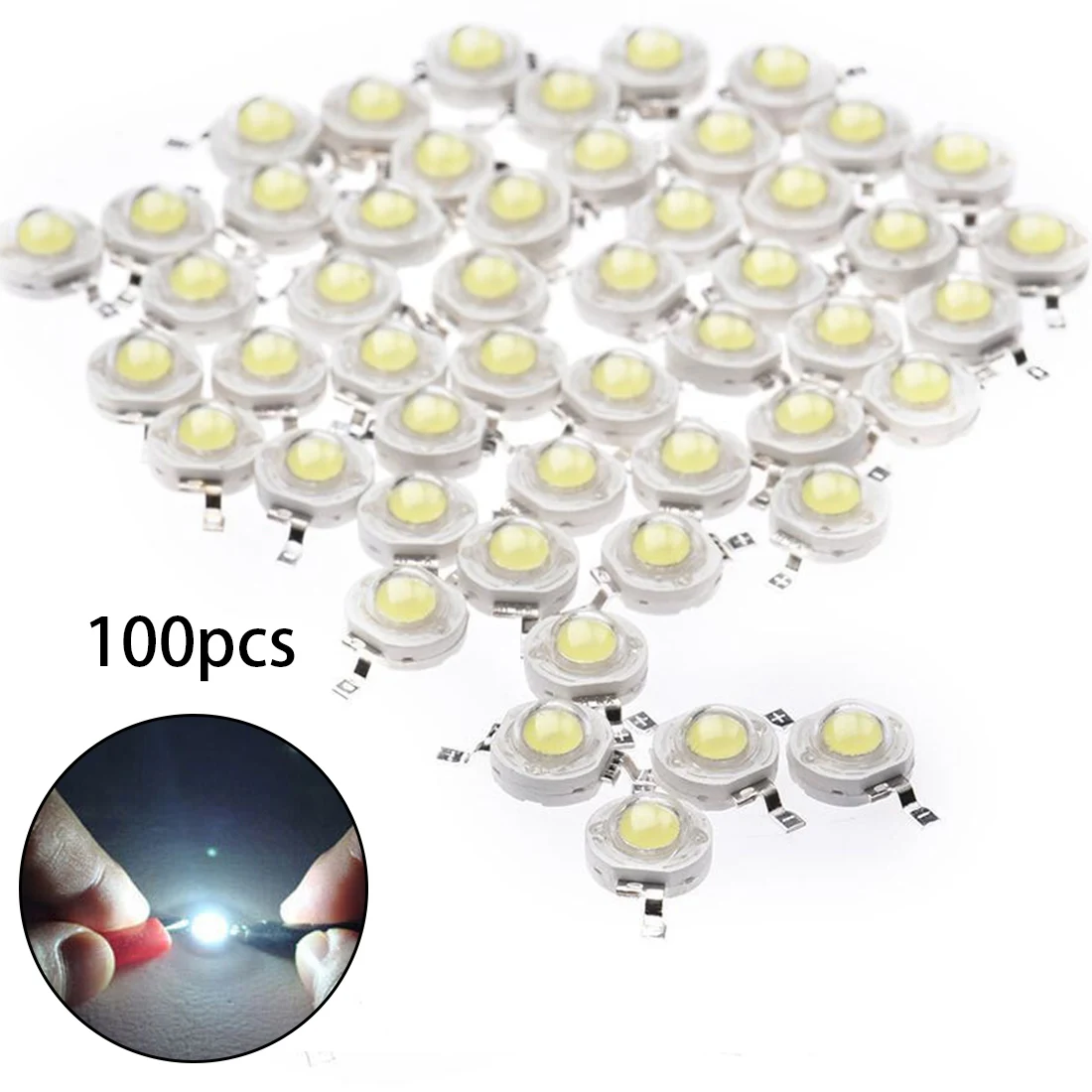 

100pcs 1W LED High Power LED Chip Light Beads Cold White Warm White For SpotLight Downlight Lamp Bulb