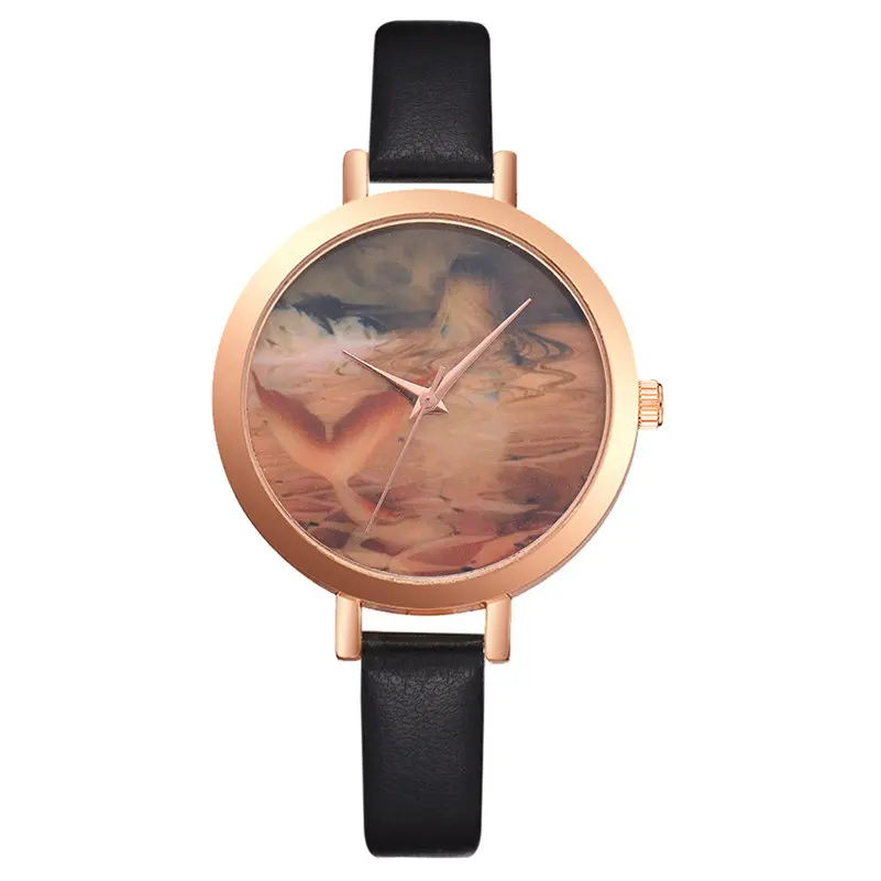

Women Watches Modern Fashion Casual Quartz Leather Band Watch Creative Pattern Dial Wristwatch Luxury Ladies Dress Clock reloj#c