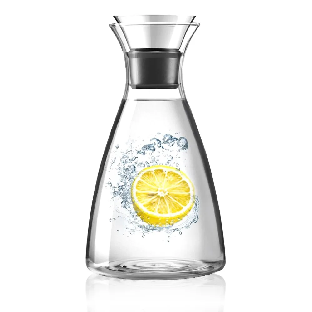 1L Transparante hittebestendig Glas Drank Pitcher Watter Fles Koffiepot
