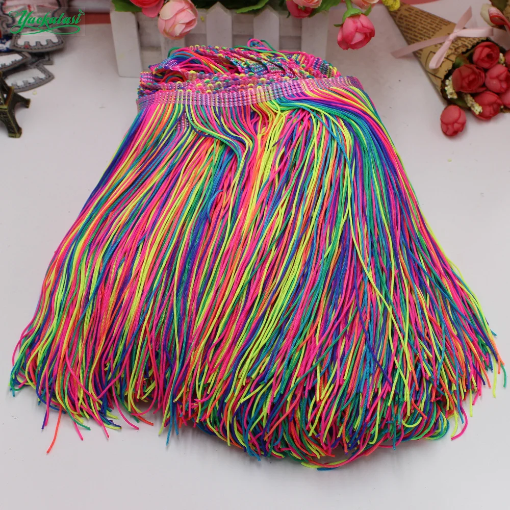 

Fringe Tassel Dance Trimming Lace 2 Yards Dip Dye Ombre Latin Dress Macrame Samba Clothing Lace Huality Single Band 9-20CM