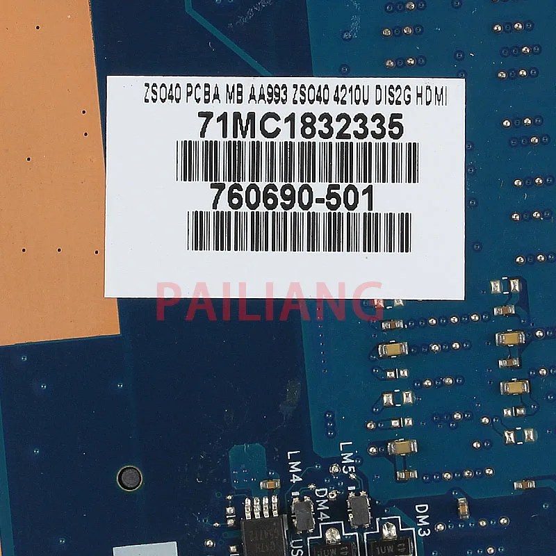 PAILIANG محمول لوحة رئيسية لأجهزة HP 14-R 240 G3 I5-4200U PC اللوحة الأم 760690-001 760690-501 ZS040 LA-A993P الكامل tesed DDR3