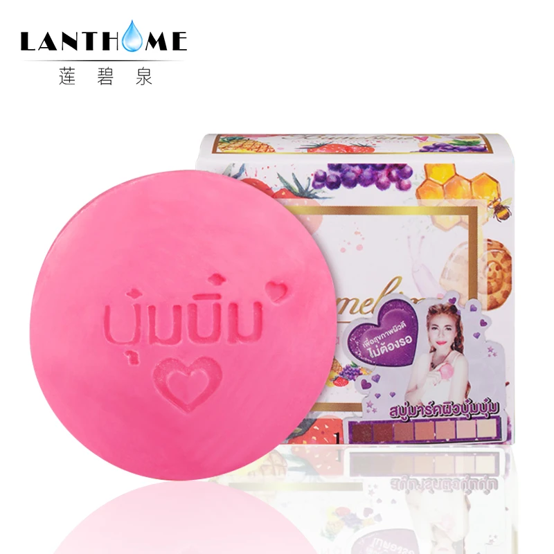 Wholesale 10pcs Thailand Bumebime Handmade Soap Whitening Fruit Essential Oil Soap White Natural Handmade Soap Deep Cleansing handmade dog printed soap stamp diy footprint natural soap resin stamp acrylic crystal transparent seal for soap z0116jy