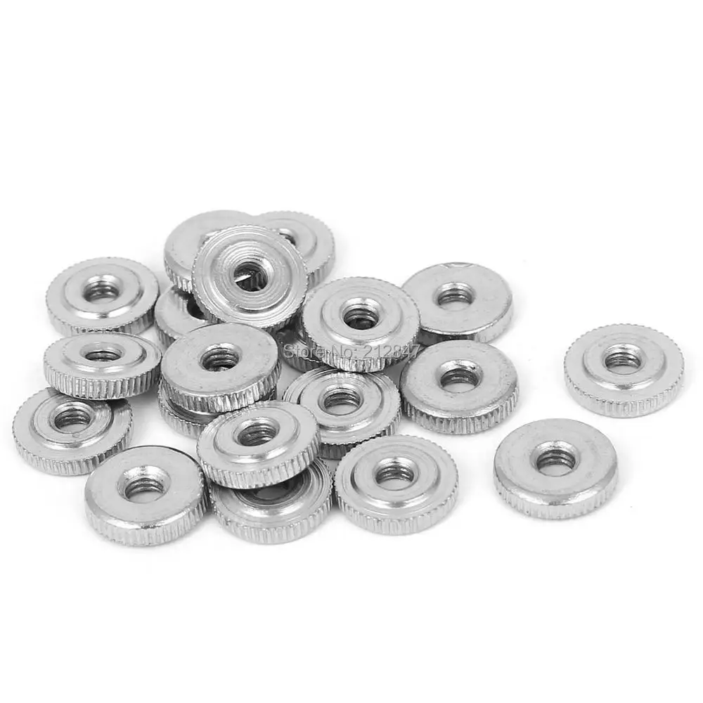 20 Pcs M4x12mm Thin Type Metric Round Flat Knurled Thumb Nuts DIN 467