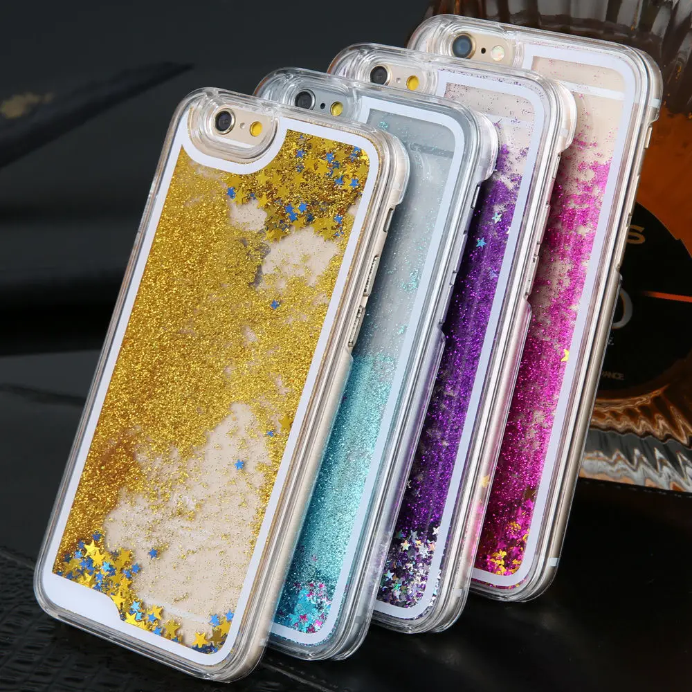 SICOOTE Luxury Bling for iphone 7 accessories Stars Liquid Quickstand Hard case iPhone X SE 6s 5 8 6 Cute color Glitter |