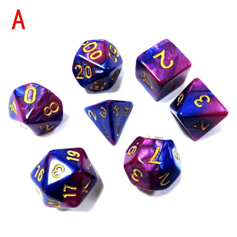 7pcs Hot Creative Universe Galaxy Dice Set D30 Multi Sided Acrylic Dice resin Game Dungeons Dragons Dice New Arrival #3n12 (2)