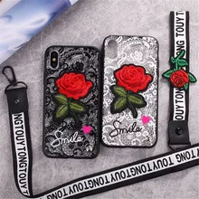 3D Rose Flower Case For iPhone 7 6 S 6S 8 Plus X Woman Lace Back Cover for iPhone X 10 7Plus 8Plus 6Plus 6SPlus With Lanyard 3D Rose Flower Case For iPhone 7 6 S 6S 8 Plus X Woman Lace Back Cover for iPhone X 10 7Plus 8Plus 6Plus 6SPlus With Lanyard
