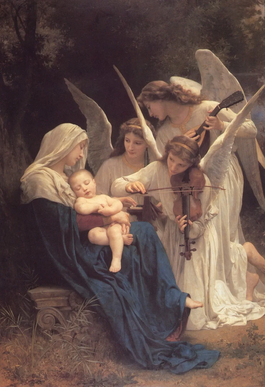 

Handmade Oil painting reproduction The Virgin with Angels by William Bouguereau