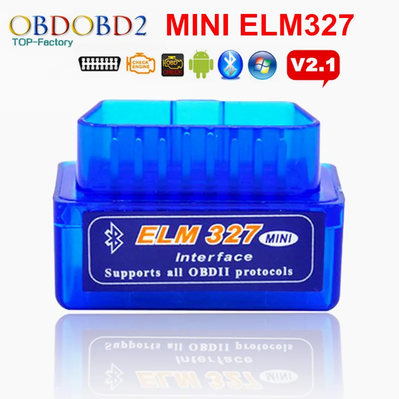 Самый продаваемый мини сканер ELM327 OBD2 OBDII ELM 327 Bluetooth V2.1 диагностический инструмент