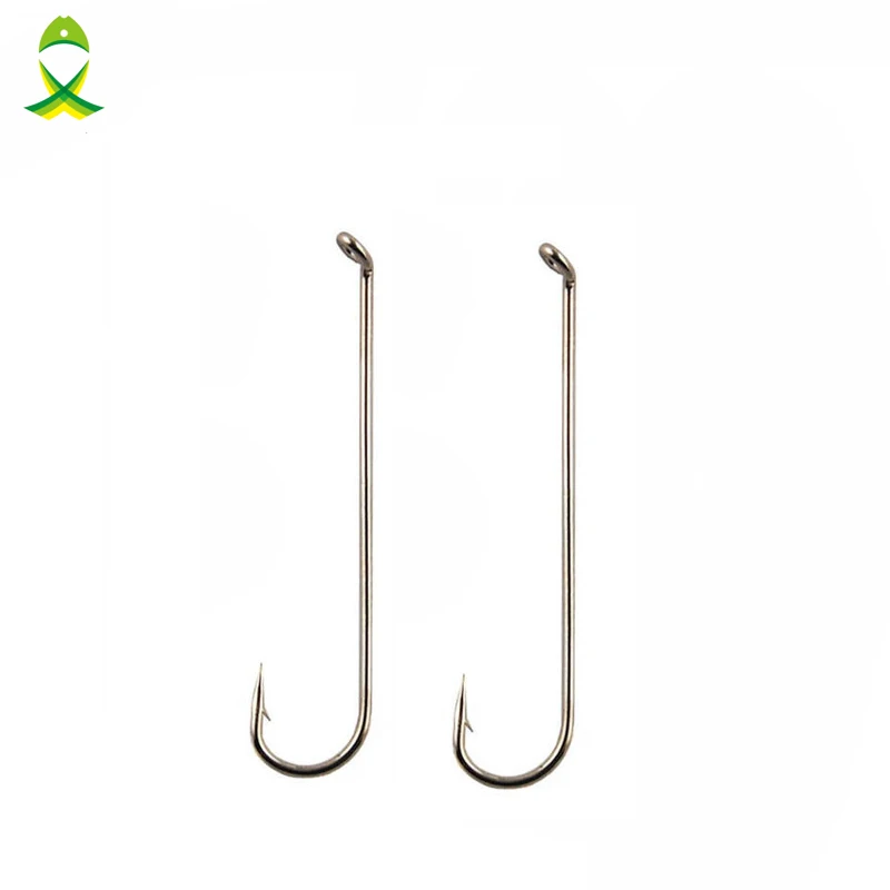 JSM100pcs79580HighCarbonSteelFishingHooksSilverLongShankDry
