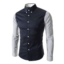2016 new patchwork men shirt chemise homme slim fit camisa masculina cotton size 2XL CYBY-HB-CS37