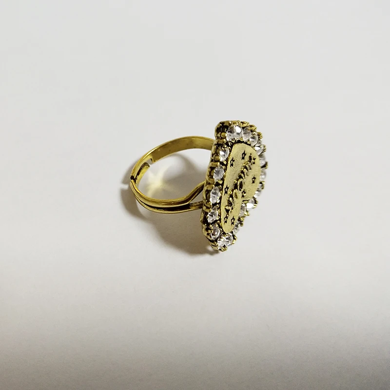 Rongho винтажные Кристальные кольца в форме сердца для женщин, антизолотые кольца с надписью amour, кольцо с дизайном «звёзды», модные ювелирные изделия