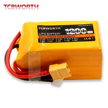 

TCBWORTH RC Drone LiPo battery 6S 22.2V 1200mAh 25C Max 50C For RC Helicopter Airplane Car Boat Quadcopter chargeable battery 6s