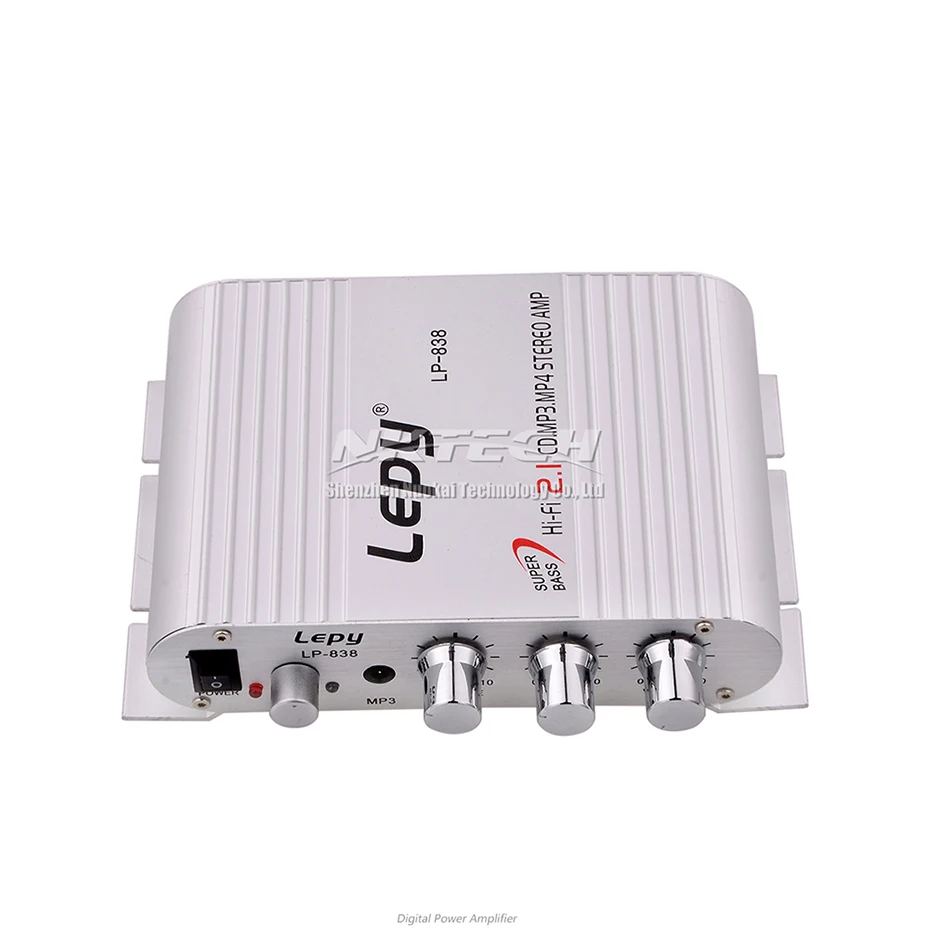 speaker amp LP-838 Lepy MINI Digital Car Power Amplifier 2.1CH 20W 2x15W Hi-Fi MP3 MP4 Stereo Booster DVD Motorcycle Home BASS Audio Player bluetooth car amplifier