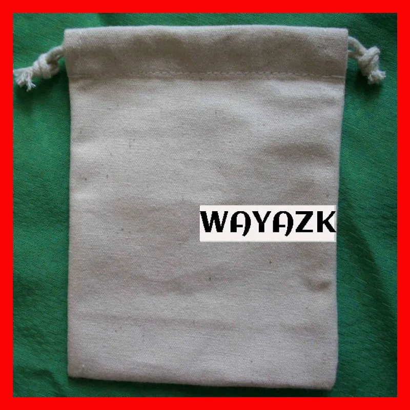 

W10xH13cm Wholesale small muslin canvas cotton drawstring bags with prined company logo free shipping