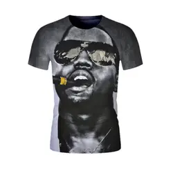 Модные 3d принт Kanye Omari West футболка s хип-хоп певица Футболка мужская Рубашки для тренировки Забавные футболки черная футболка подростковые