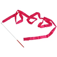 Танцевальная лента художественная гимнастика стример стержень дубинка закручивающиеся вечерние китайский год-красная роза