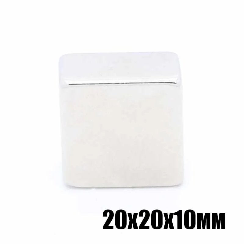 10pcs 20x20x10 Neodymium magnet Rare Earth small Strong block permanent 20*20*10mm fridge Electromagnet NdFeB nickle magnetic