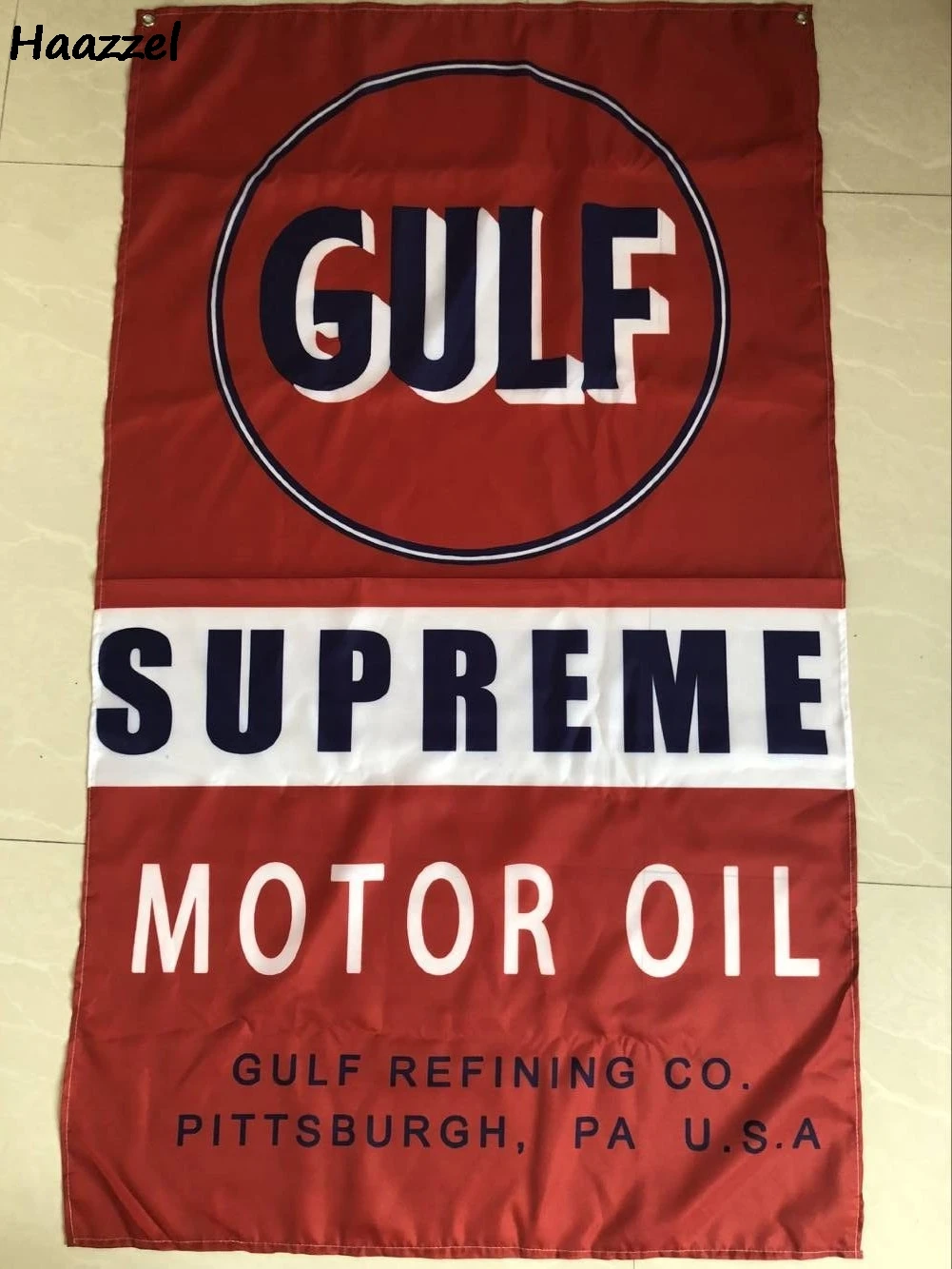 Gulf Supreme Motor Oil Shop Flag Garage Man Cave Banner