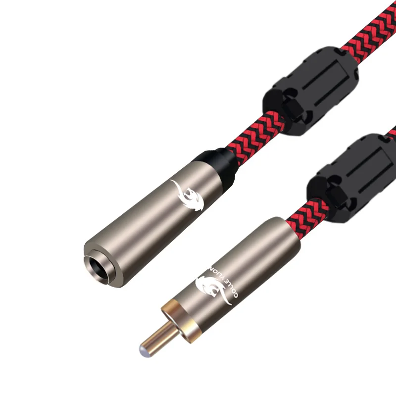 Rca Male To 1/4'' Ts Mono (6.35mm) Female Jack Audio Cable For