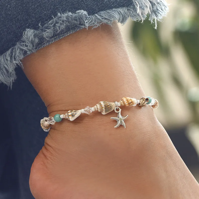 

Bohemia Starfish Shell Anklets For Women Beach Anklet Leg Bracelet Handmade Foot Chain Boho Jewelry Gifts Accessories Wholesale