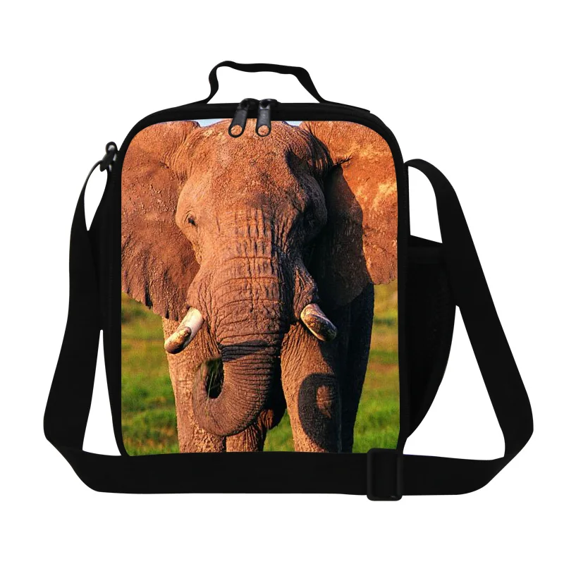 Детская сумка слинг с 3D принтом в виде слона|lunch bag|small lunchanimal lunch bag |
